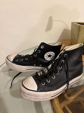 Converse Leather Platform High Top Sneaker